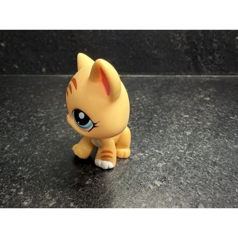 Authentic LPS #1572 Walking Cat Orange‎ Tabby Blue Eyes Hasbro Littlest Pet Shop